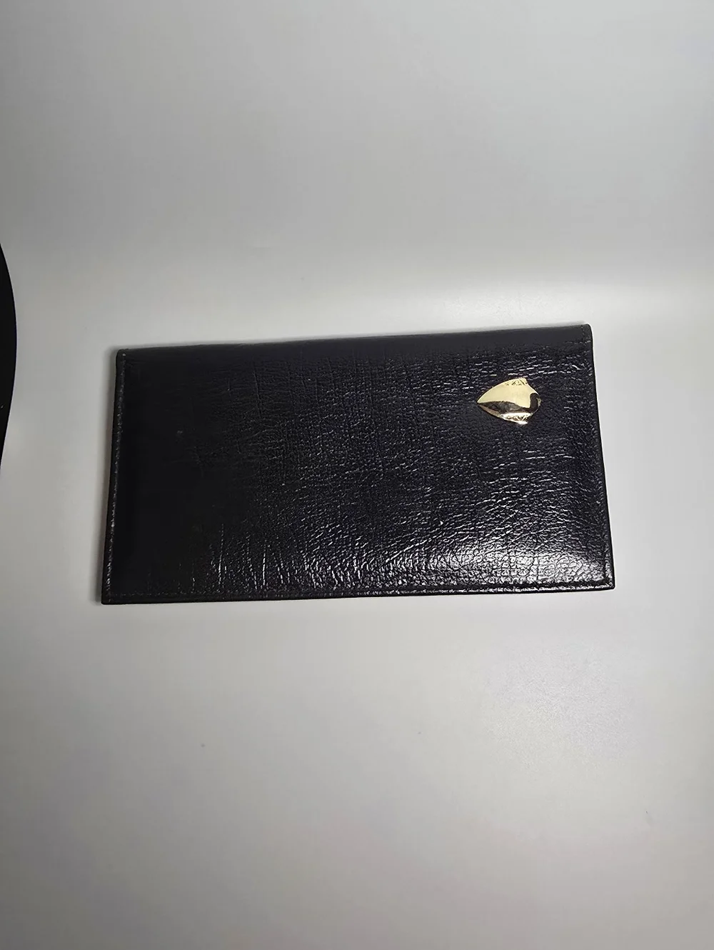 Trianon Columbia Black Women's Leather Wallet with Gold Accent